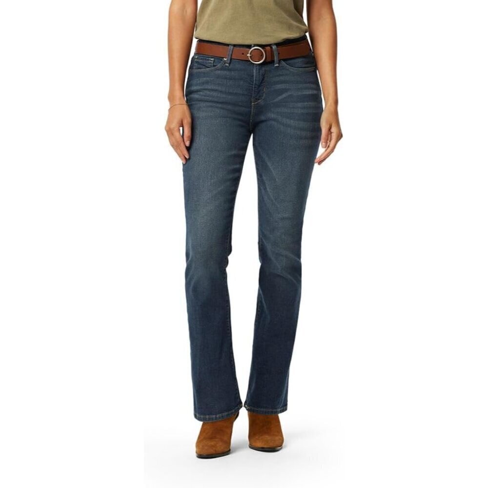 Women's Bootcut Jeans Denim Plus Size Mid-Rise Tummy-Smoothing Waterless